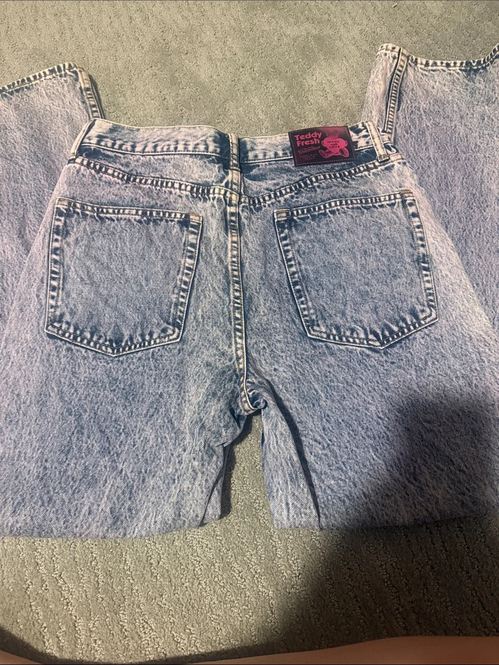 Teddy Fresh Pink Acid-Wash Boyfriend Jeans